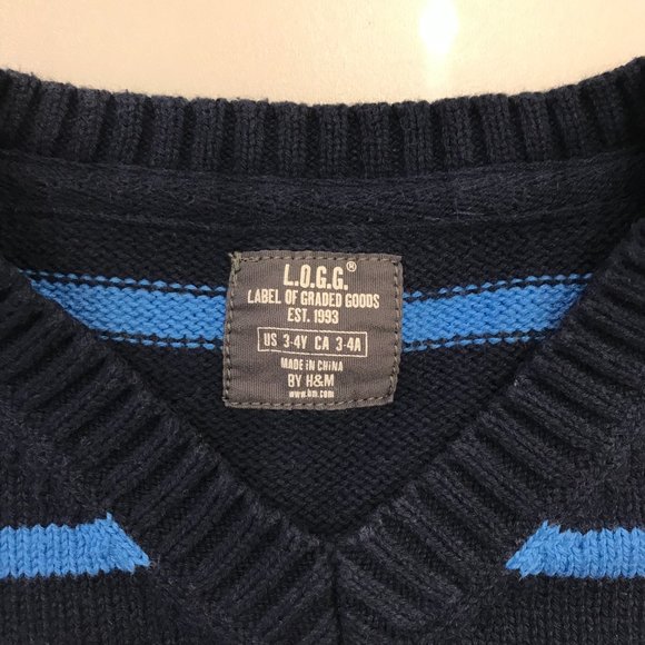 LOGG Boy's Navy Blue Sweater - Size 3-4Y - Picture 2 of 4